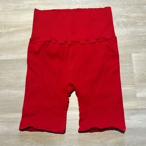 NWOT FP Movement x HATCH Maternity Bike Shorts, Poppy Red, Size M/L